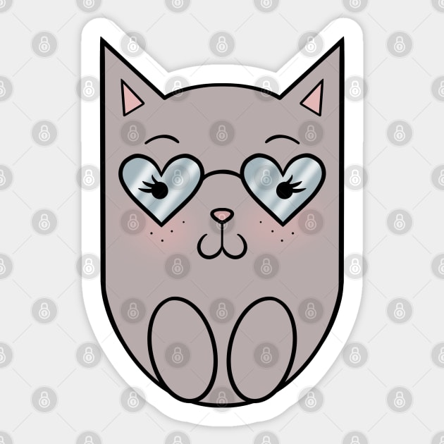 Cat wearing sunglasses Sticker by SYLPAT